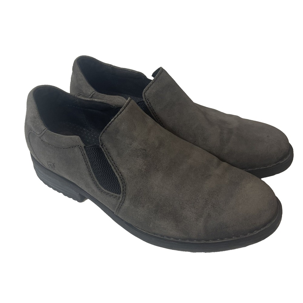 BORN Shoes Men's Size 9.5M Gray Suede Leather Loafers Slip‎ On H47242